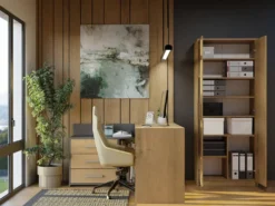 Armadio ufficio moderno 74x180x35 cm rovere AT1