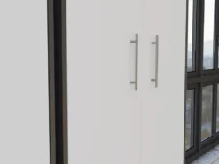 Armadio ufficio moderno 74x180x35 cm bianco e antracite AT1