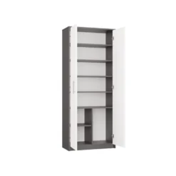 Armadio ufficio moderno 74x180x35 cm bianco e antracite AT1