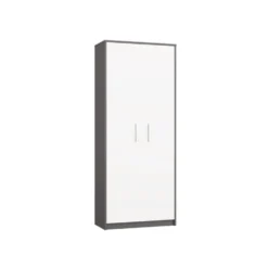 Armadio ufficio moderno 74x180x35 cm bianco e antracite AT1