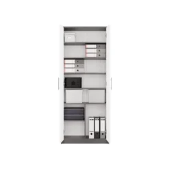Armadio ufficio moderno 74x180x35 cm bianco e antracite AT1