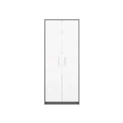 Armadio ufficio moderno 74x180x35 cm bianco e antracite AT1