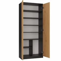 Armadio ufficio moderno 74x180x35 cm rovere e antracite AT1