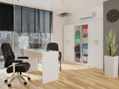 Armadio ufficio moderno 74x180x35 cm bianco AT1