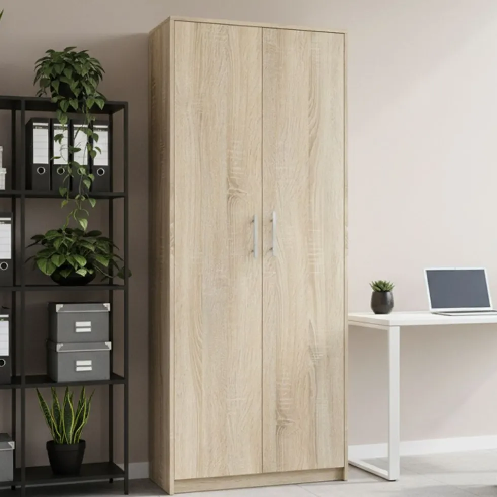 Armadio ufficio moderno 74x180x35 cm rovere chiaro AT1