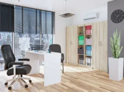 Armadio ufficio moderno 74x180x35 cm rovere chiaro AT1