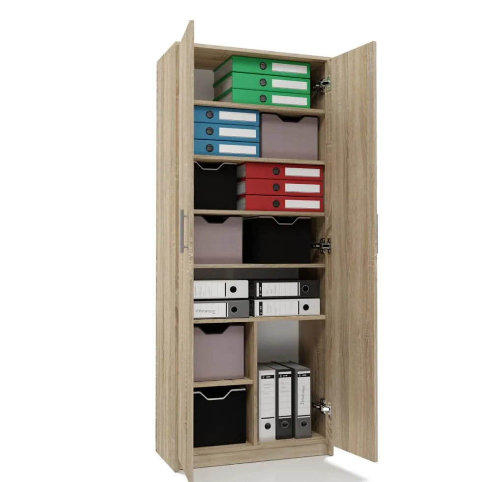 Armadio ufficio moderno 74x180x35 cm rovere chiaro AT1
