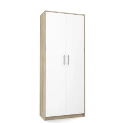 Armadio ufficio moderno 74x180x35 cm rovere chiaro e bianco AT1