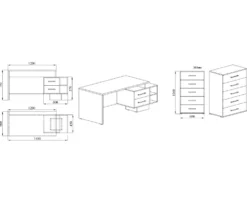 Arredamento per ufficio rovere e grigio UI11