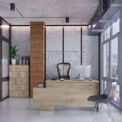 Arredamento per ufficio rovere e grigio UI11