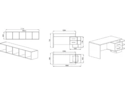 Arredamento ufficio completo rovere e grigio UI10
