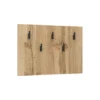 Attaccapanni a parete con 5 ganci 72x50 cm in rovere naturale ASG8