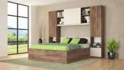 Camera da letto a ponte 254x200 cm marrone e beige CMG49
