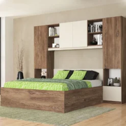 Camera da letto a ponte 254x200 cm marrone e beige CMG49