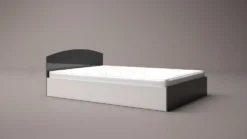 Camera da letto completa con letto a francese 140x190 design laccato bianco lucido e antracite CMG40