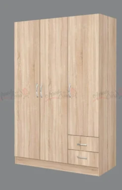 Camera da letto completa con letto a francese 140x190 design effetto legno sonoma CMG40