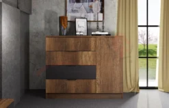 Camera da letto completa legno e antracite CDLI36