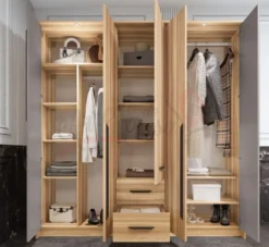 Camera da letto completa legno naturale e grigio chiaro CDLI37