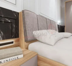 Camera da letto completa legno naturale e grigio chiaro CDLI37