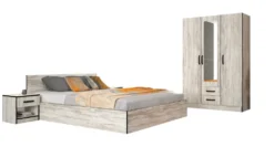 Camera da letto completa moderna bianco legno CMG47