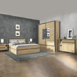 Camera da letto completa moderna rovere e antracite CMG46