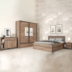 Camera da letto completa moderna marrone e antracite CMG46