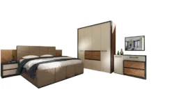 Camera da letto completa moderna 160x200 grafite beige noce CDLU36