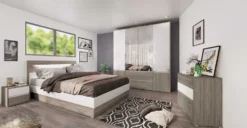Camera da letto completa rovere e bianco CDLI7009