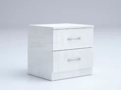 Camera da letto completa 160x200 design moderno effetto laccato bianco lucido CMG39