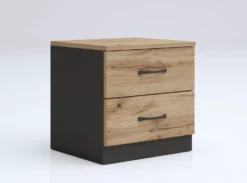 Camera da letto completa 160x200 design moderno effetto legno rovere e antracite CMG39