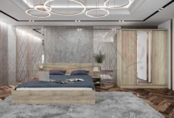 Camera da letto con letto e armadio in diversi colori CDLI34