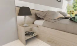 Camera da letto matrimoniale completa 160x200cm Rovere chiaro/Bianco Lucido CDLI40