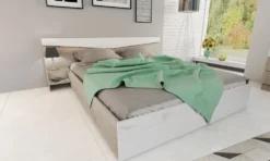 Camera da letto matrimoniale completa 160x200cm Rovere chiaro/Bianco Lucido CDLI40