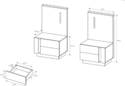 Camera da letto matrimoniale completa moderna bianco con dettagli rovere CDLLK1