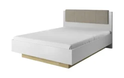 Camera da letto matrimoniale completa moderna bianco con dettagli rovere CDLLK1