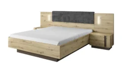 Camera da letto matrimoniale completa moderna rovere con dettagli grigio grafite CDLLK1