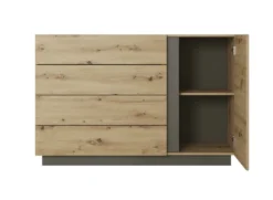 Camera da letto matrimoniale completa moderna rovere con dettagli grigio grafite CDLLK1
