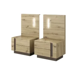 Camera da letto matrimoniale completa moderna rovere con dettagli grigio grafite CDLLK1