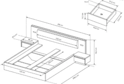 Camera da letto matrimoniale completa moderna bianco e rovere CDLLK10