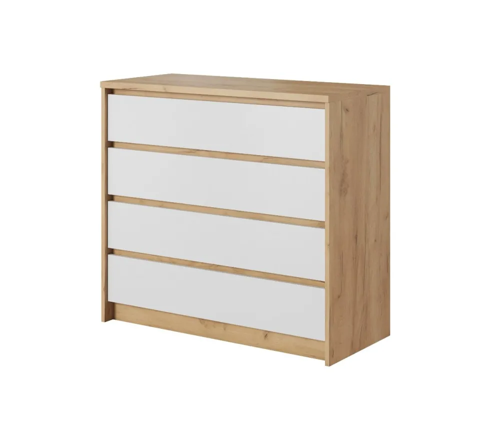 Camera da letto matrimoniale completa moderna bianco e rovere CDLLK10