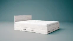 Camera da letto matrimoniale 160x200 completa effetto legno bianco CMG43
