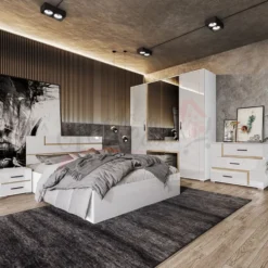 Camera da letto moderna bianco lucido CDLI27