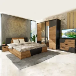 Camera da letto Nera e Rovere completa CDLU33