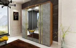 Camera da letto rovere e grigio CDLU30