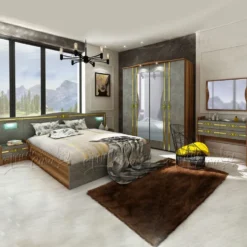 Camera da letto rovere e grigio CDLU30