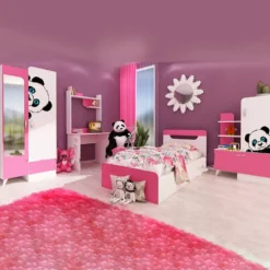 Cameretta bambina bianca e rosa CCU18
