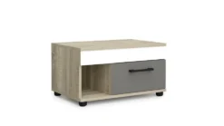 Cameretta completa con letto a castello contenitore 90x200 cm in rovere, antracite e bianco CBG11