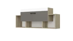 Cameretta completa con letto a castello 90x200 cm rovere, antracite e bianco CBG10