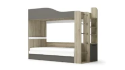 Cameretta completa con letto a castello 90x200 cm rovere, antracite e bianco CBG10