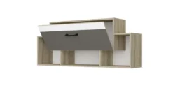 Cameretta completa con letto a castello 90x200 cm rovere, antracite e bianco CBG10